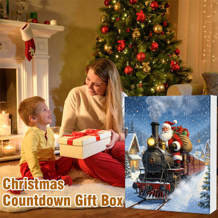 Santa’s Christmas Train Advent Calendar with Vehicle Ornaments