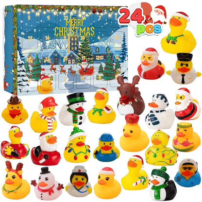 🎄24 PCS COUNTDOWN CHRISTMAS RUBBER DUCKS ADVENT CALENDAR🎅