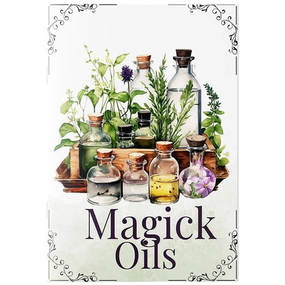 ✨ Magick Oils Quick Reference Book | 54 Attributes, Relationships & Uses | Kitchen Witch Spells & Herb Magic Guide