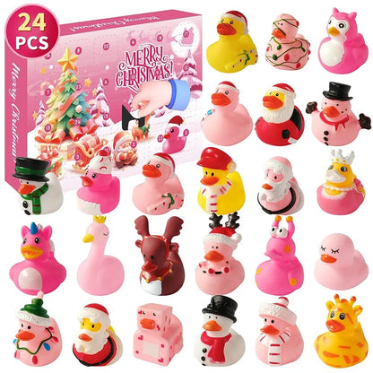 🎄24 PCS COUNTDOWN CHRISTMAS RUBBER DUCKS ADVENT CALENDAR🎅