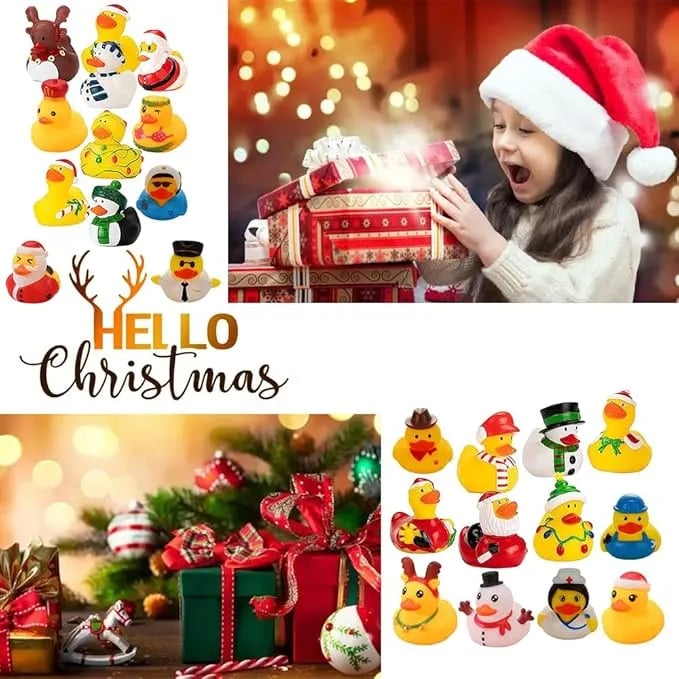🎄24 PCS COUNTDOWN CHRISTMAS RUBBER DUCKS ADVENT CALENDAR🎅