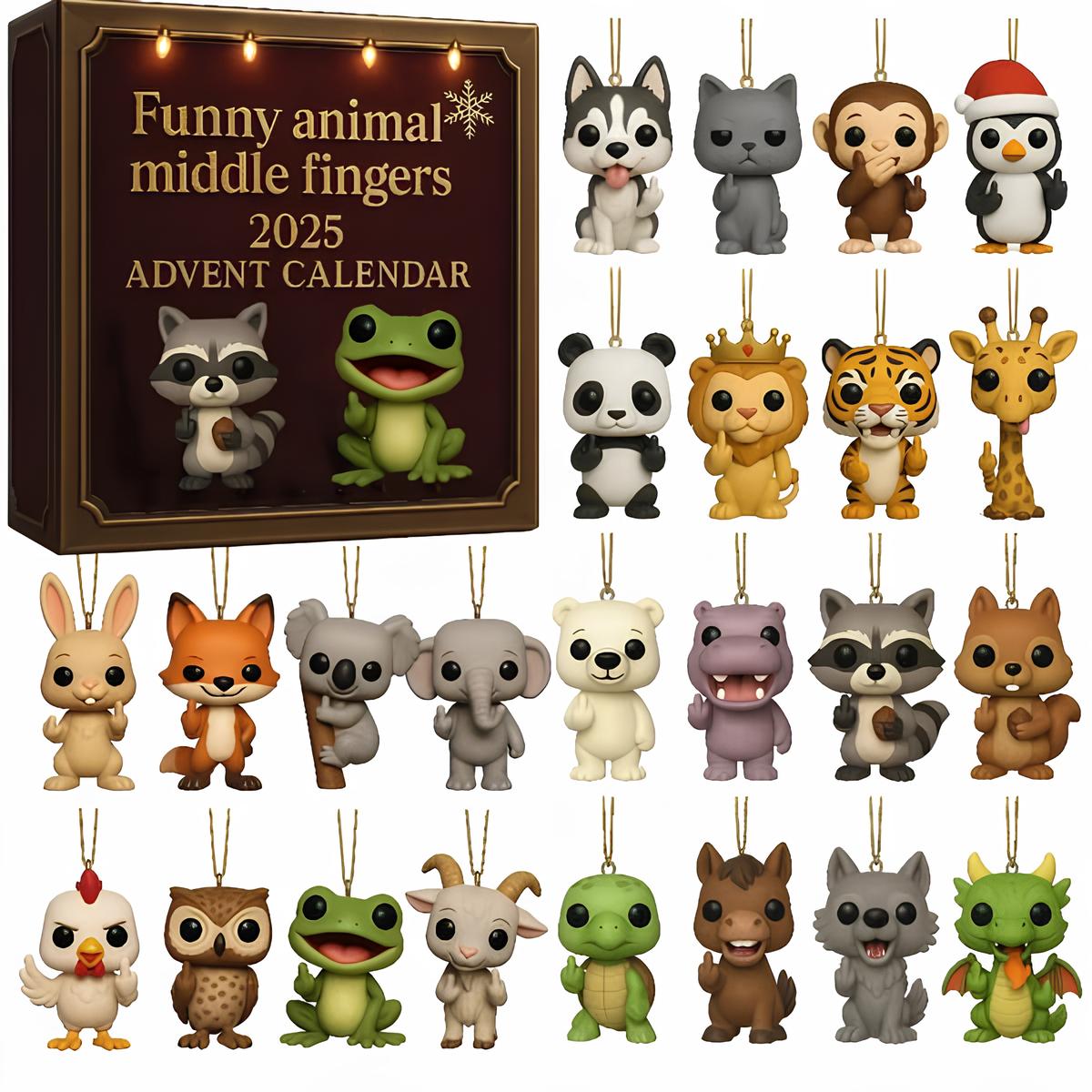 🌲Christmas Gift--2025 Funny Animal Middle Fingers Advent Calendar