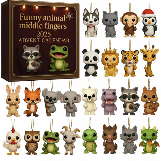 🌲Christmas Gift--2025 Funny Animal Middle Fingers Advent Calendar