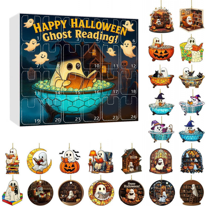 🌲 Halloween Gift--Halloween Advent Calendar with Ghost Ornaments-24 Days of Festive Fun!