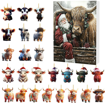 Christmas Cow Advent Calendar 2025 – 24 Days of Festive Fun with Adorable Cow Ornaments 🐄🎄