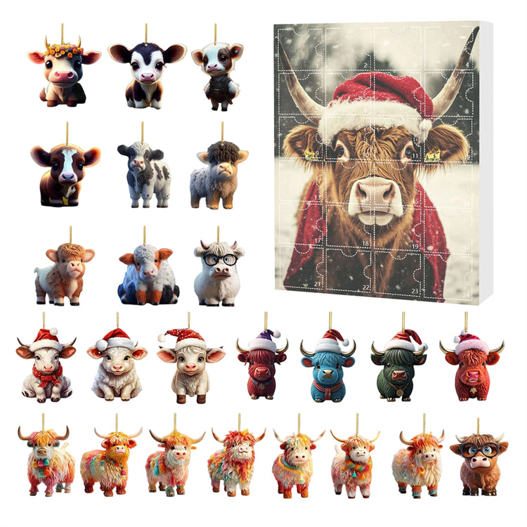 Christmas Cow Advent Calendar 2025 – 24 Days of Festive Fun with Adorable Cow Ornaments 🐄🎄