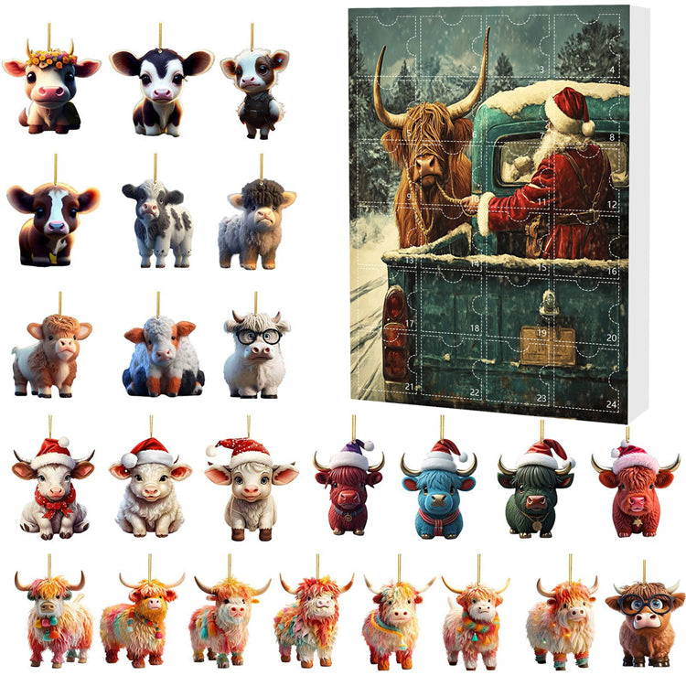 Christmas Cow Advent Calendar 2025 – 24 Days of Festive Fun with Adorable Cow Ornaments 🐄🎄