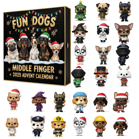 🌲Christmas Gift--Fun Dogs Middle Finger 2025 Advent Calendar 🎄🐶
