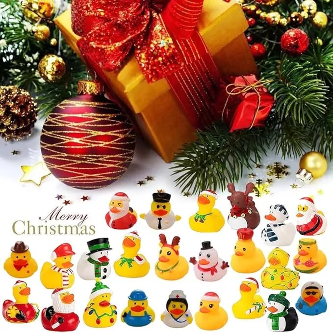 🎄24 PCS COUNTDOWN CHRISTMAS RUBBER DUCKS ADVENT CALENDAR🎅
